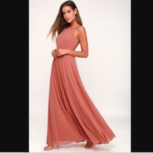 Lulus Mythical Kind of Love Rusty Rose Maxi Dress
